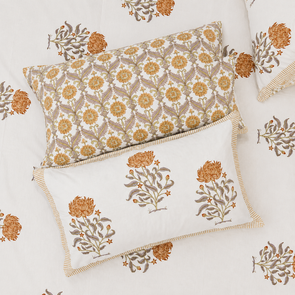 Marigold Bagh Bedsheet With 2 Pillow Cover
