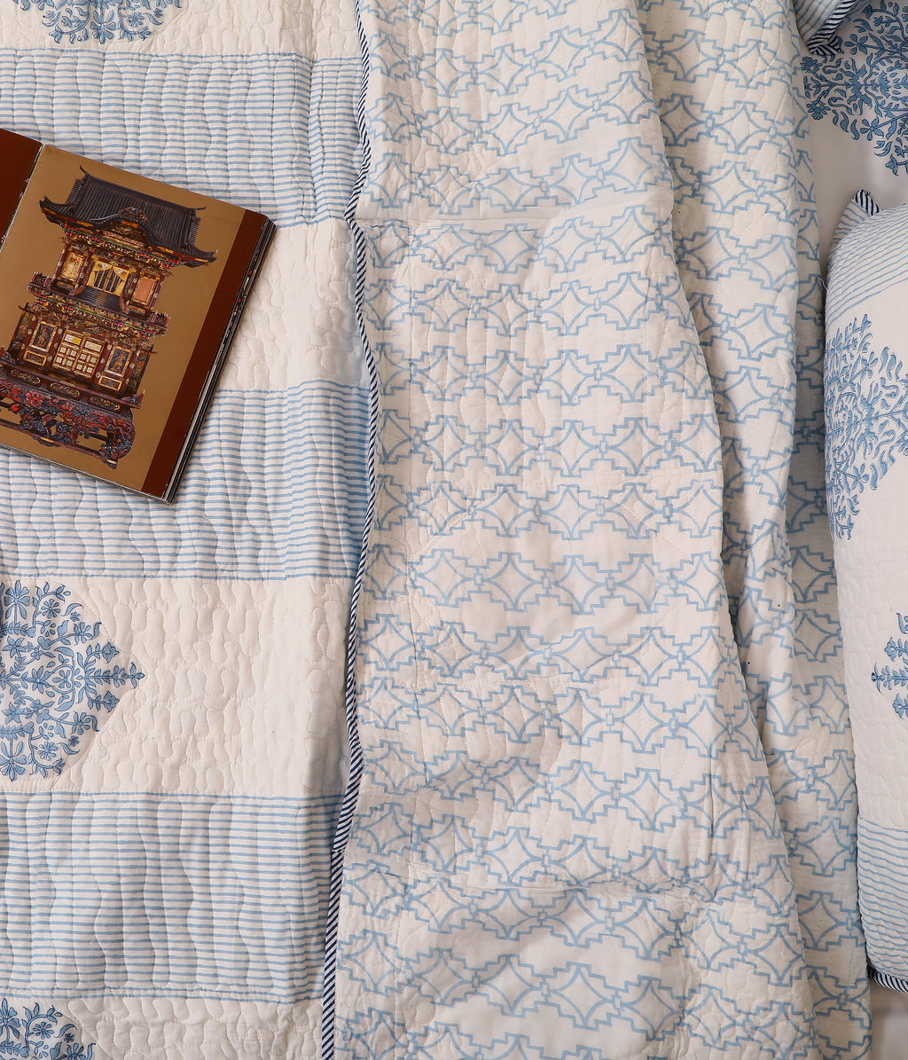 Powder Bloom Quilted bedcover king