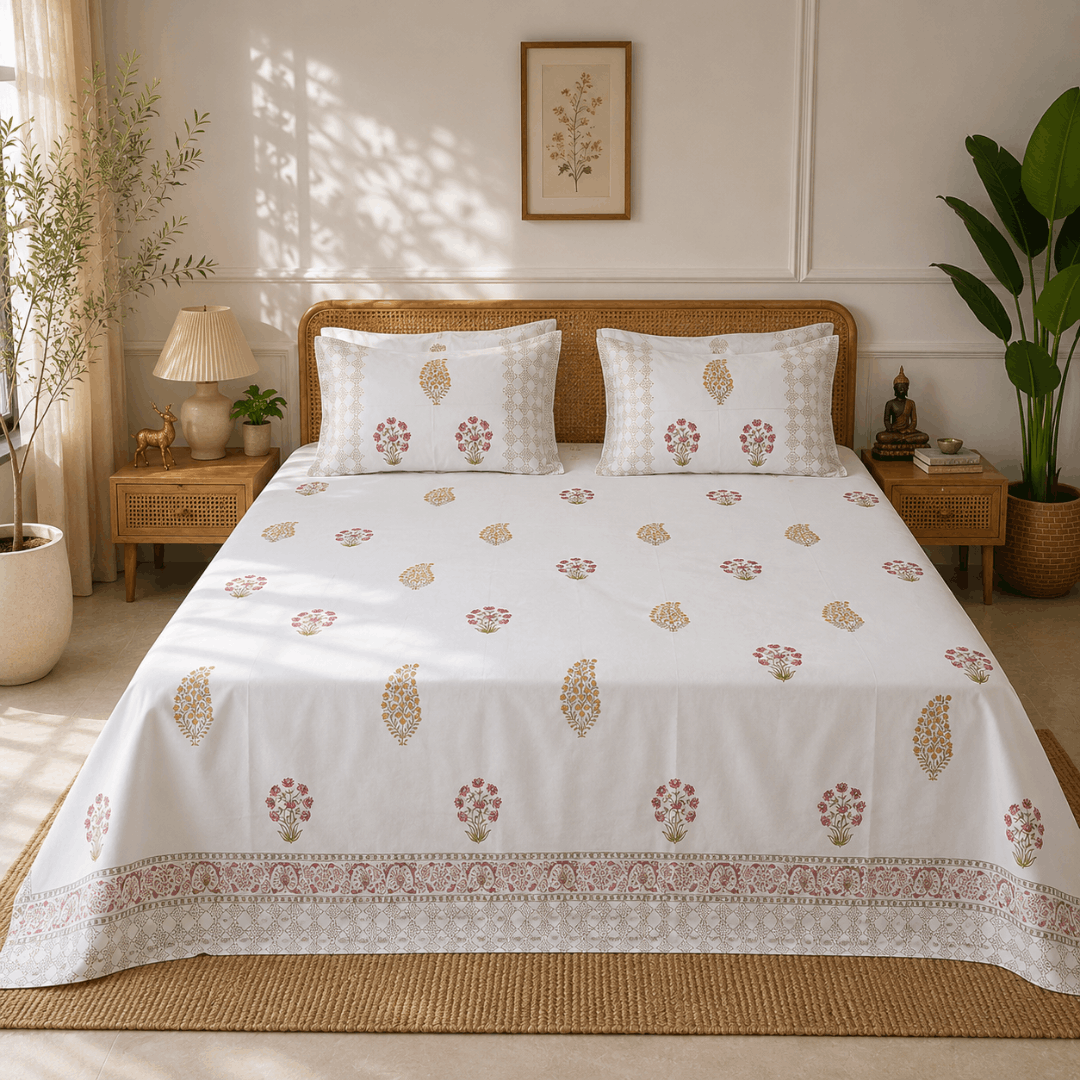 Kusum Bagh Bedsheet With 2 Pillow Cover