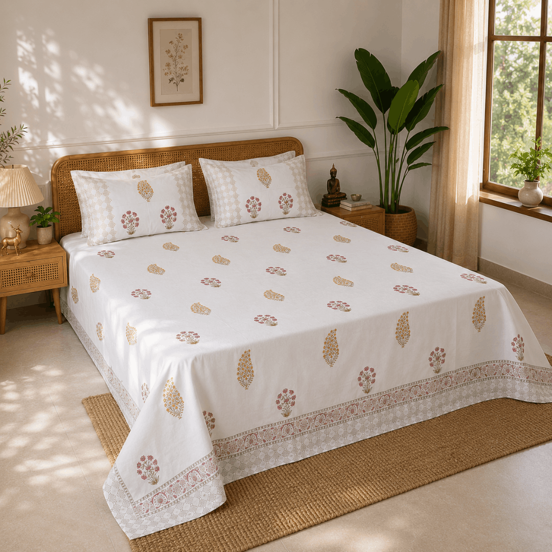 Kusum Bagh Bedsheet With 2 Pillow Cover
