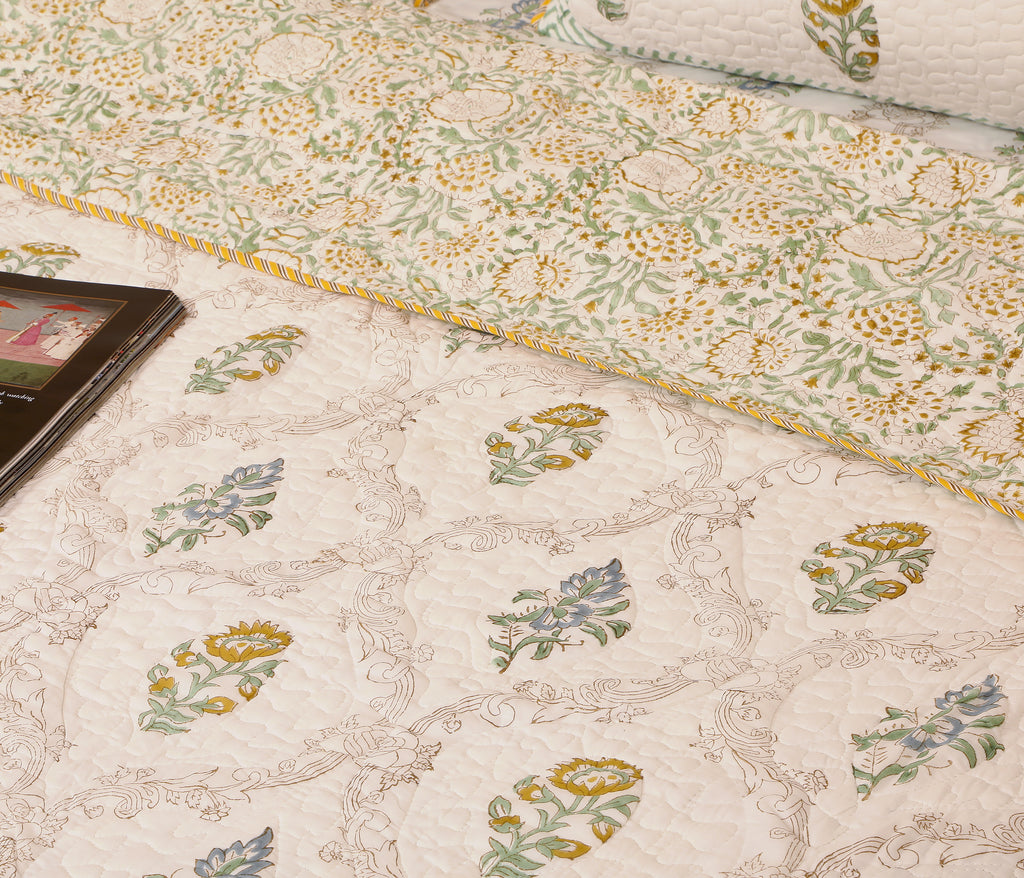 Sunlit Jaal Quilted bedcover king