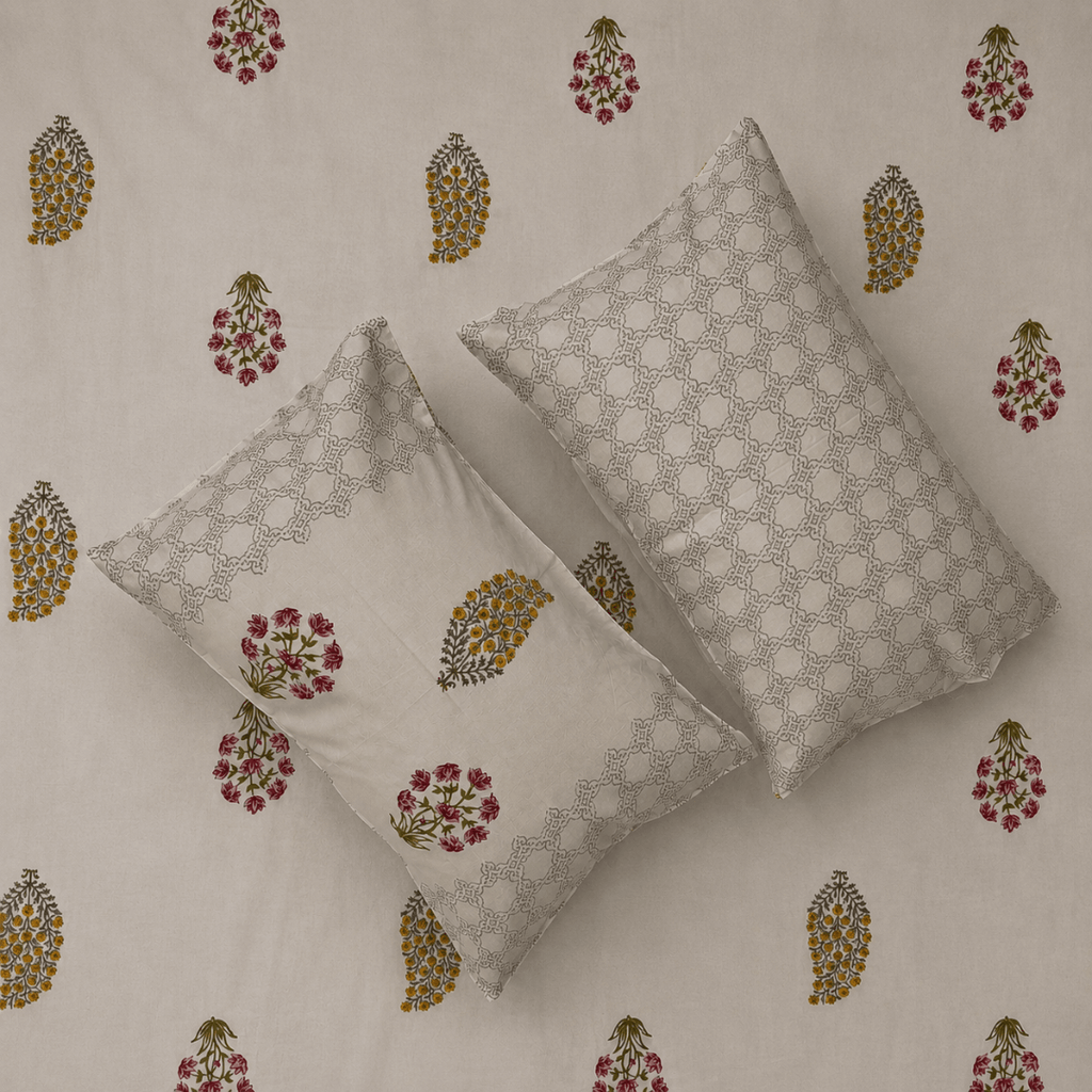 Kusum Bagh Bedsheet With 2 Pillow Cover