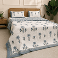 Shalimar Blue Quilted Bedcover king