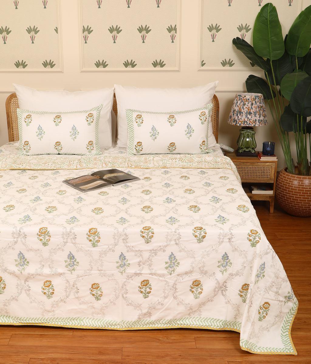 Sunlit Jaal Flannel Dohar Single Pair Set of 2