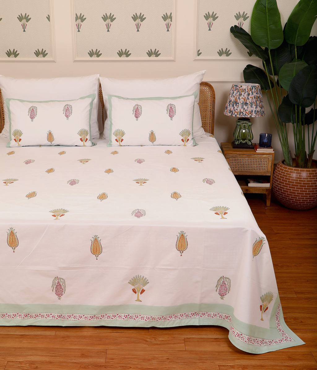 Palm and Pine Bedsheet King size Bedsheet with 2 pillow cover