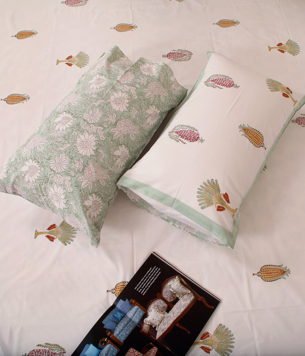 Palm and Pine Bedsheet King size Bedsheet with 2 pillow cover