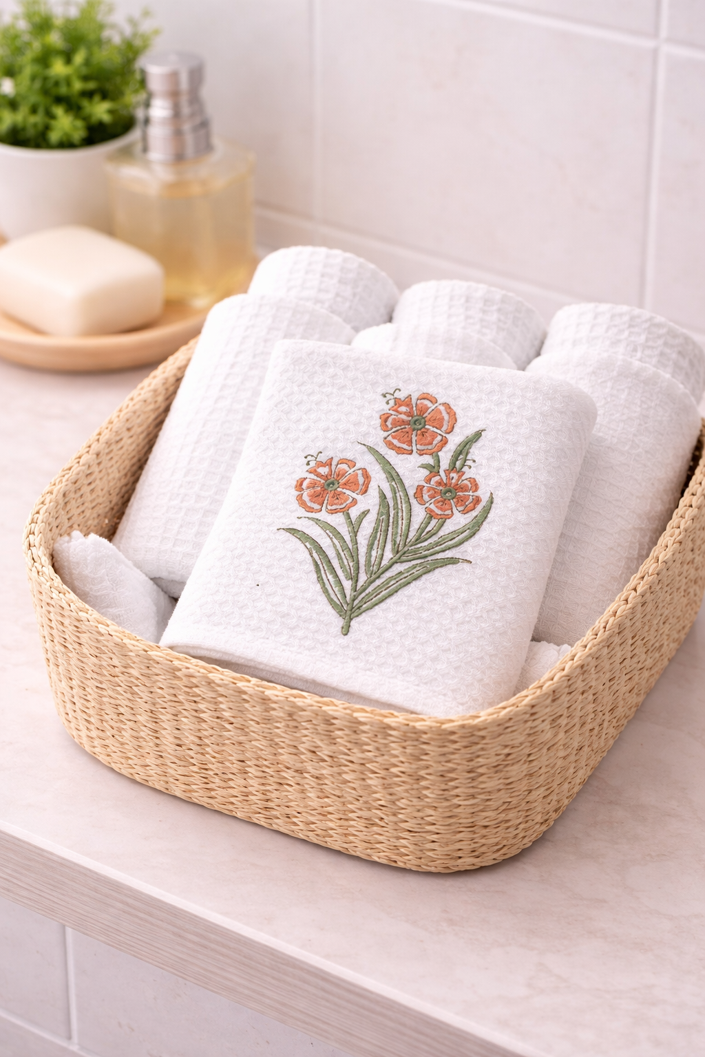 Blossom Waffle Face Towel