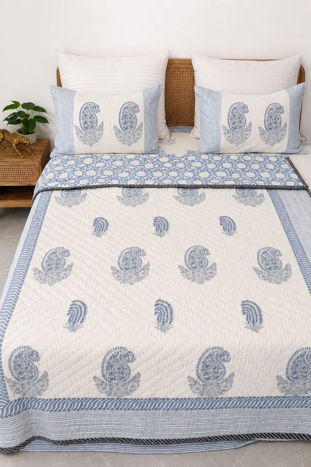 Indigo paisely Bedsheet