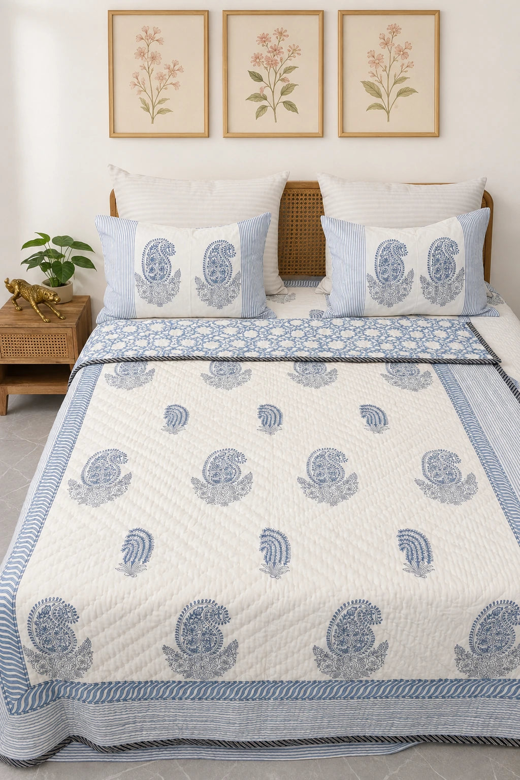 Indigo paisely Bedsheet