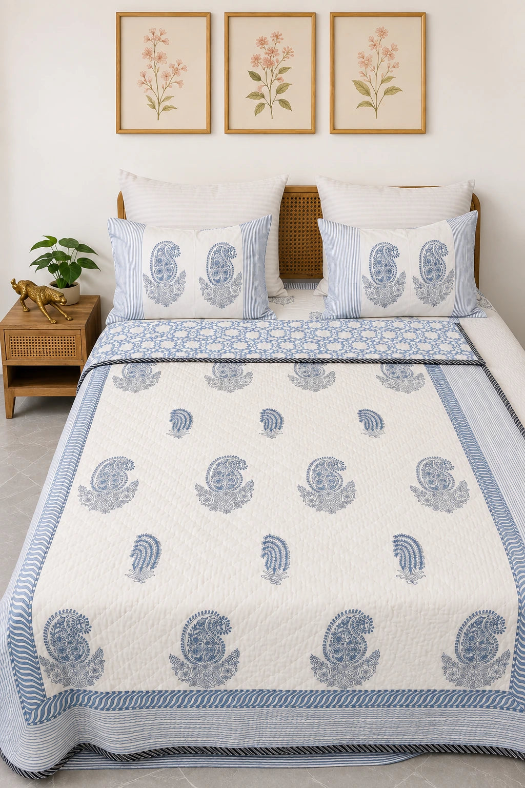 Indigo Paisley Bedcover