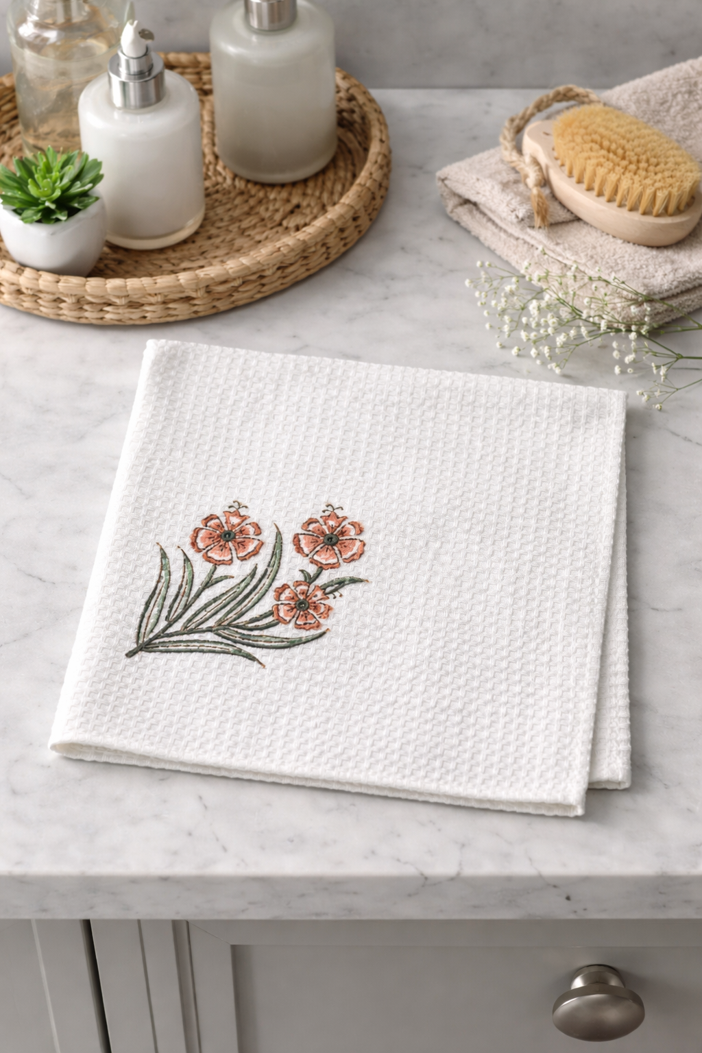 Blossom Waffle Face Towel