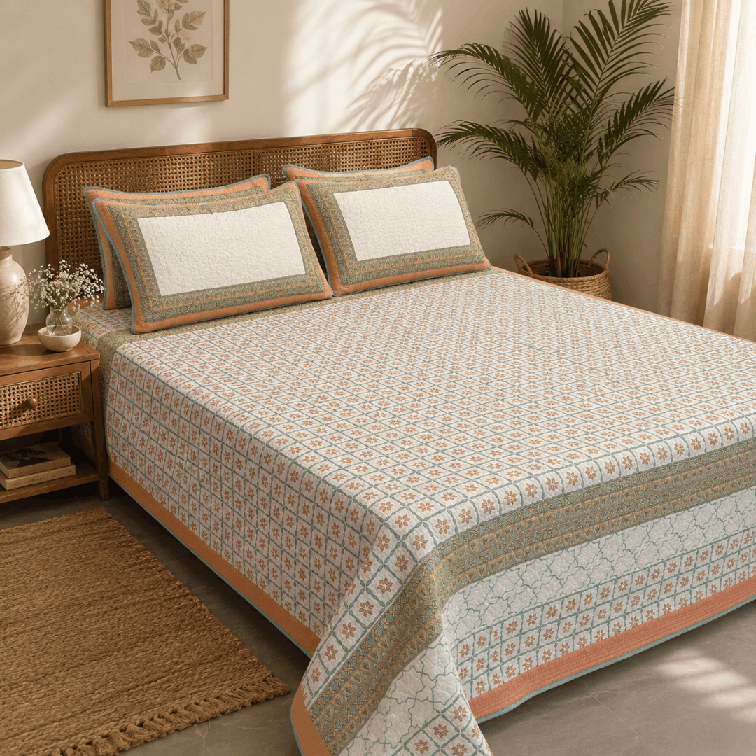 Coral Mosaic Bedcover King