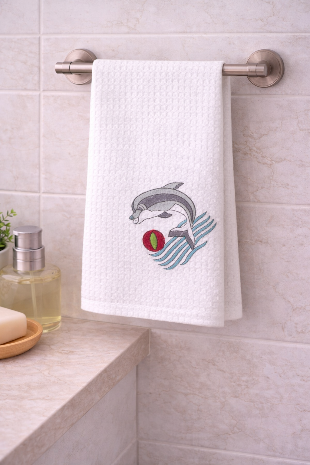 Ocean Play Waffle Face Towel