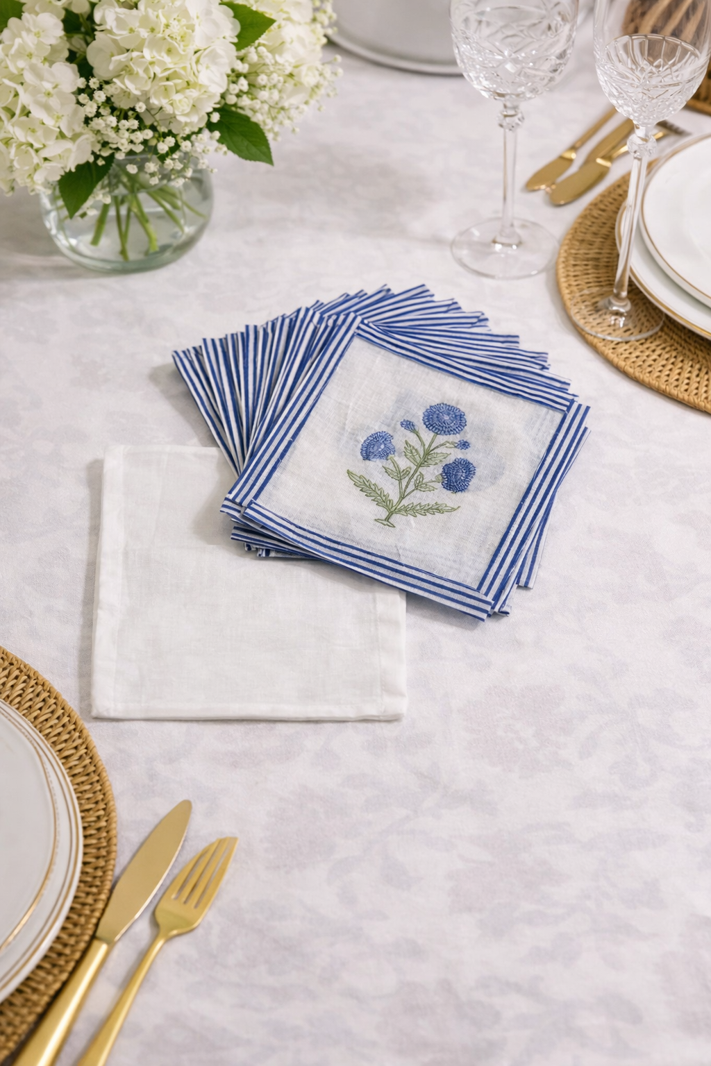 Blue Poppy Coaster Set
