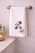 Maroon Petal Waffle Face Towel