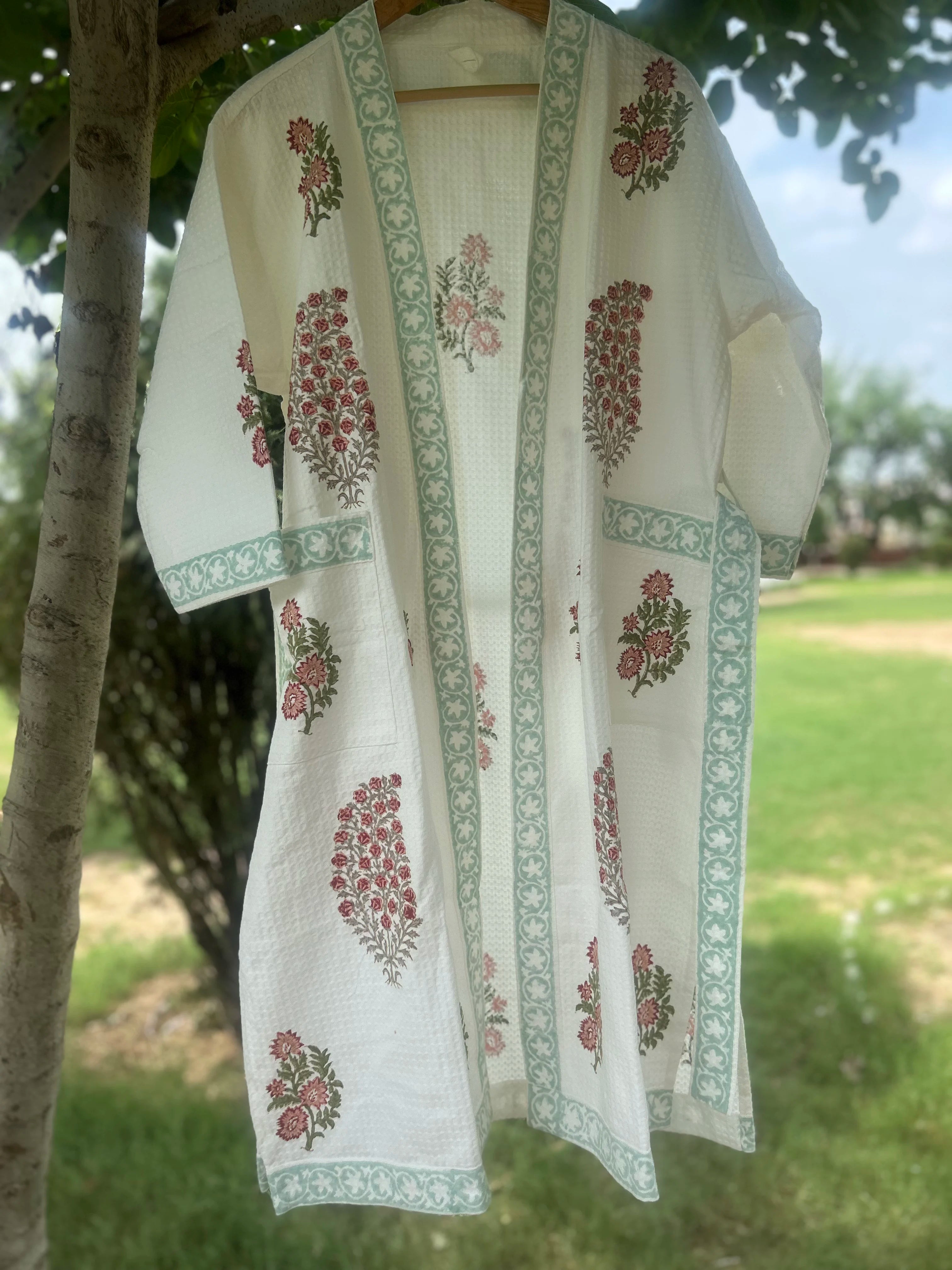 Falak Wrap Handblock Bathrobe