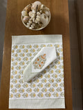 A Pair of Tuliya Handblock-Printed Table Mat and Napkin Set