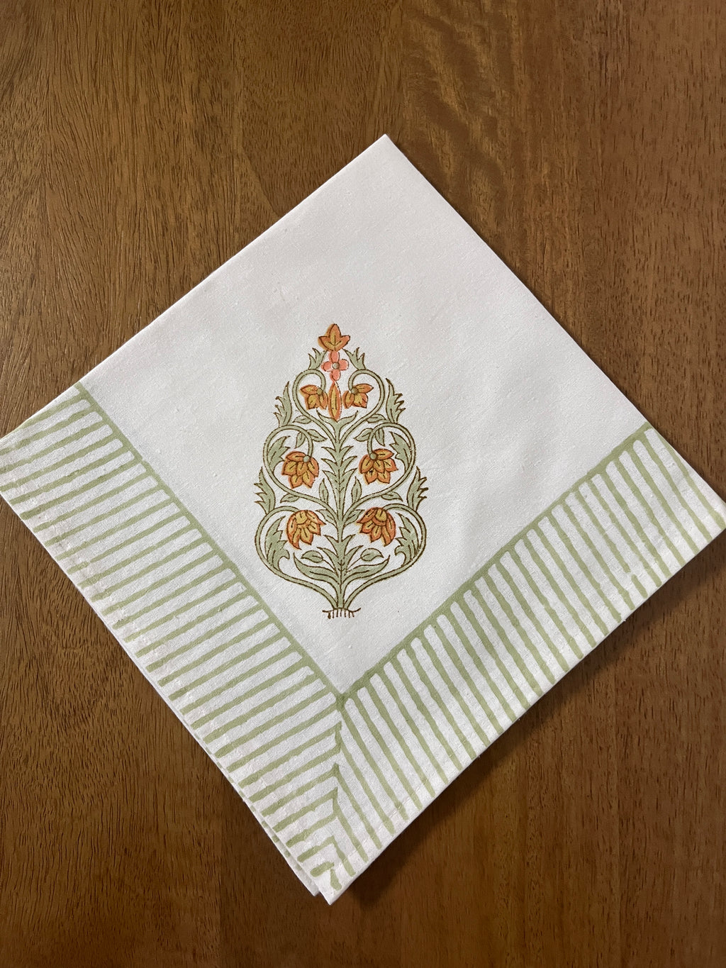 A Pair of Tuliya Handblock-Printed Table Mat and Napkin Set