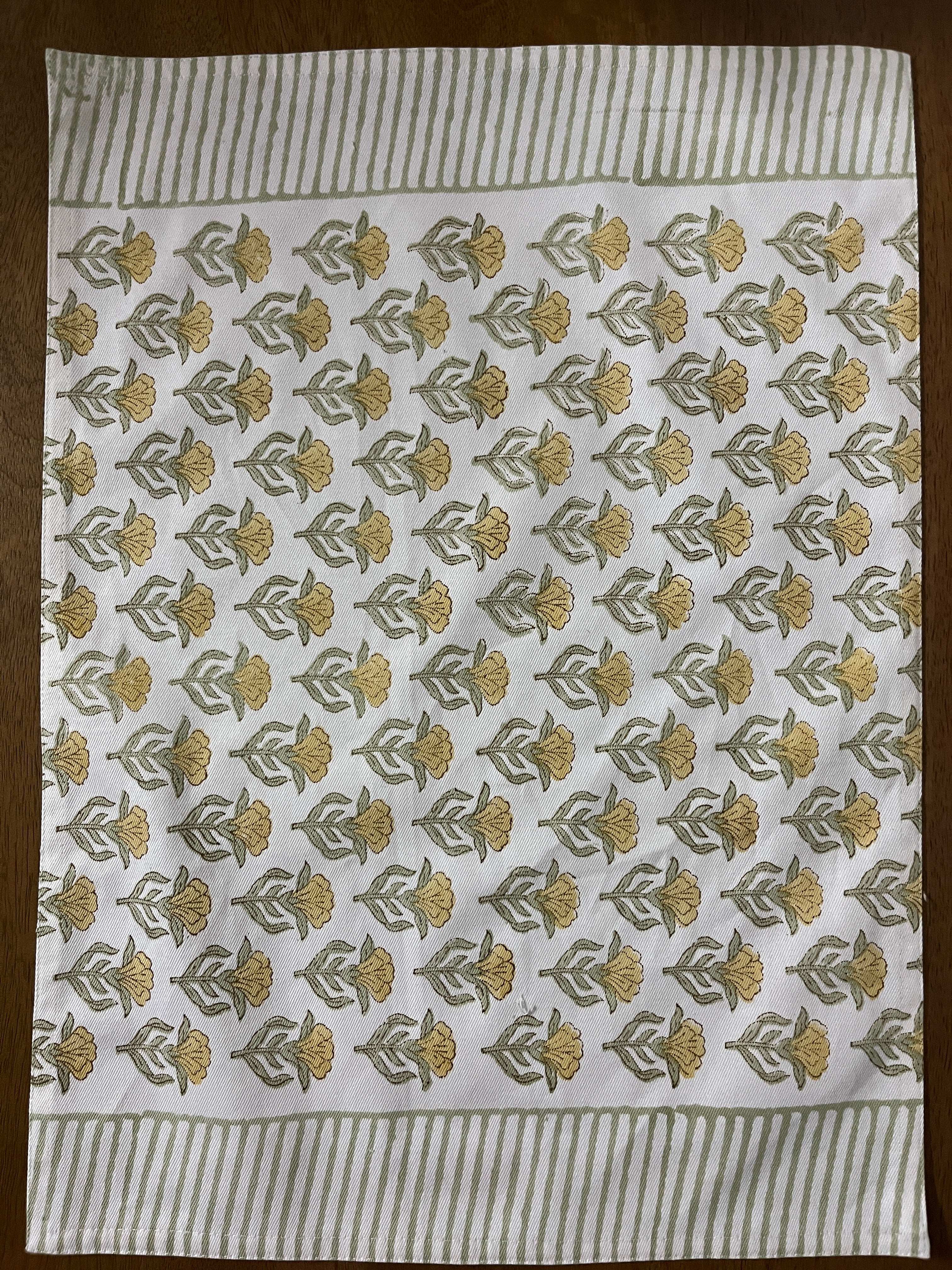 A Pair of Tuliya Handblock-Printed Table Mat and Napkin Set