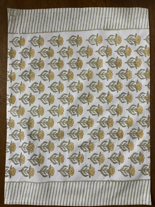 A Pair of Tuliya Handblock-Printed Table Mat and Napkin Set