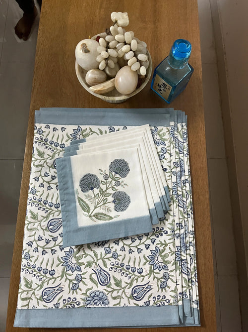 A Pair of Neelbagh Table Mat And Napkin Set