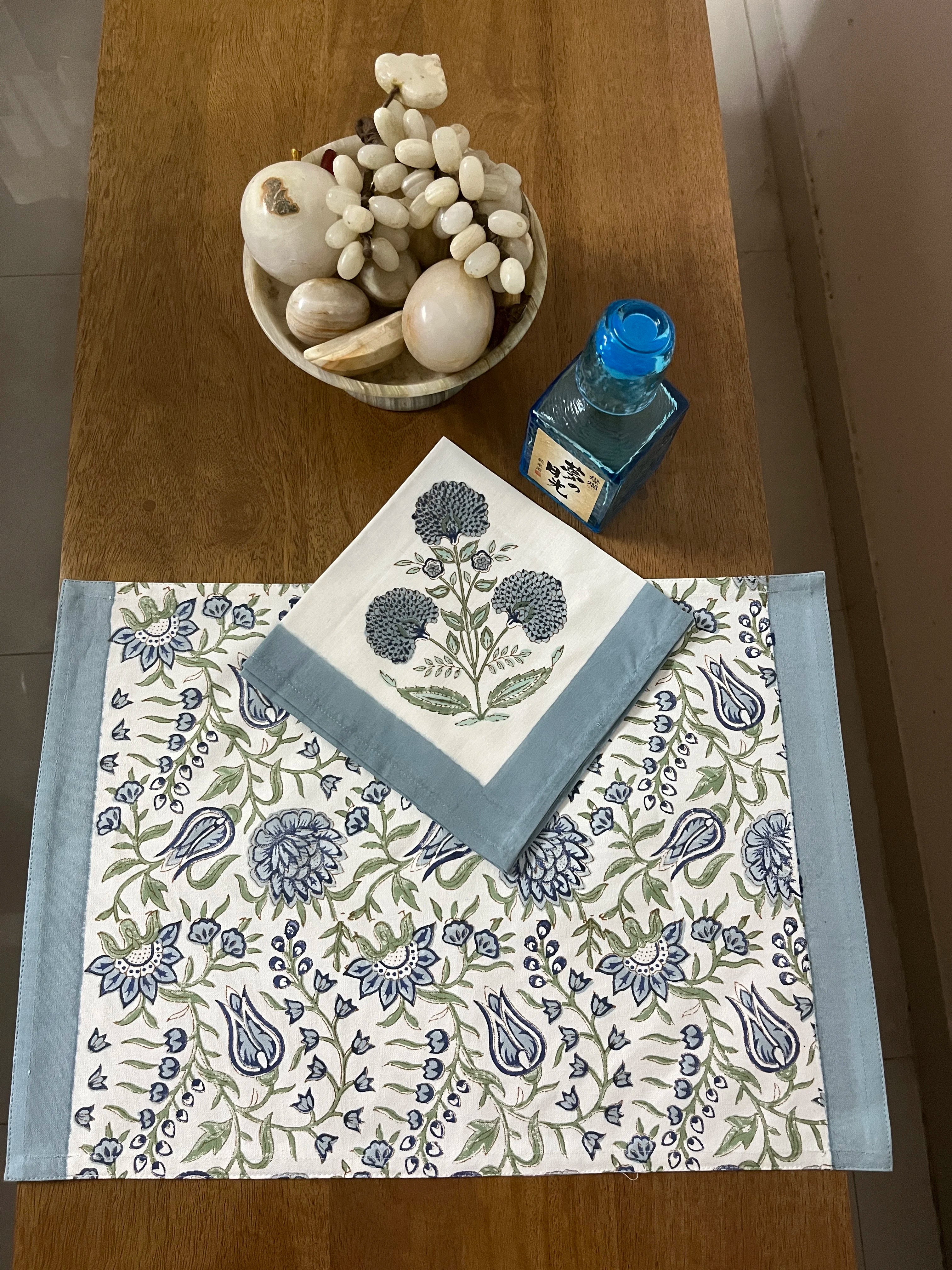 A Pair of Neelbagh Table Mat And Napkin Set