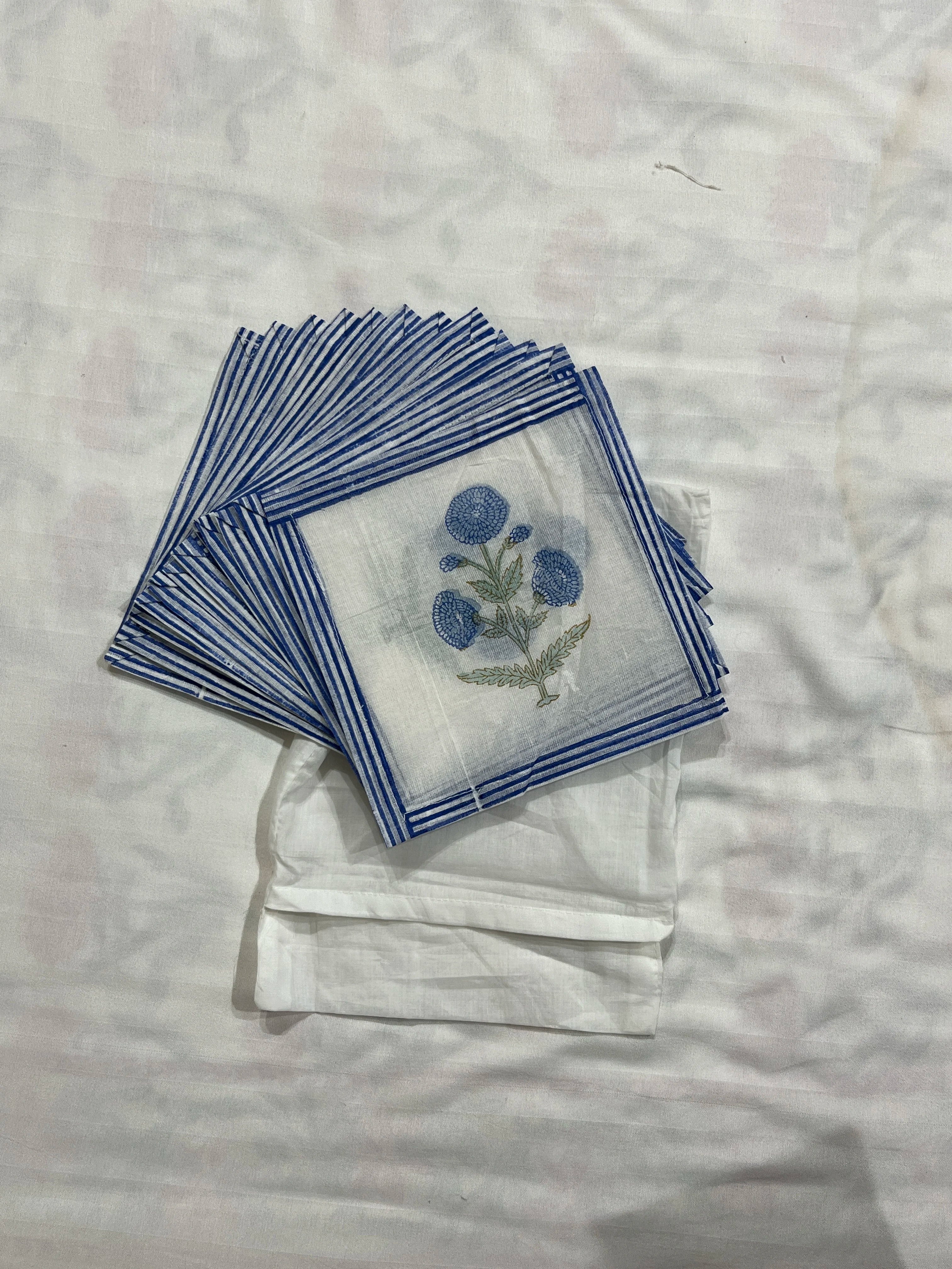 Blue Poppy Coaster Set