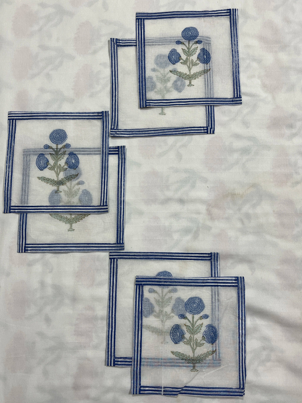 Blue Poppy Coaster Set