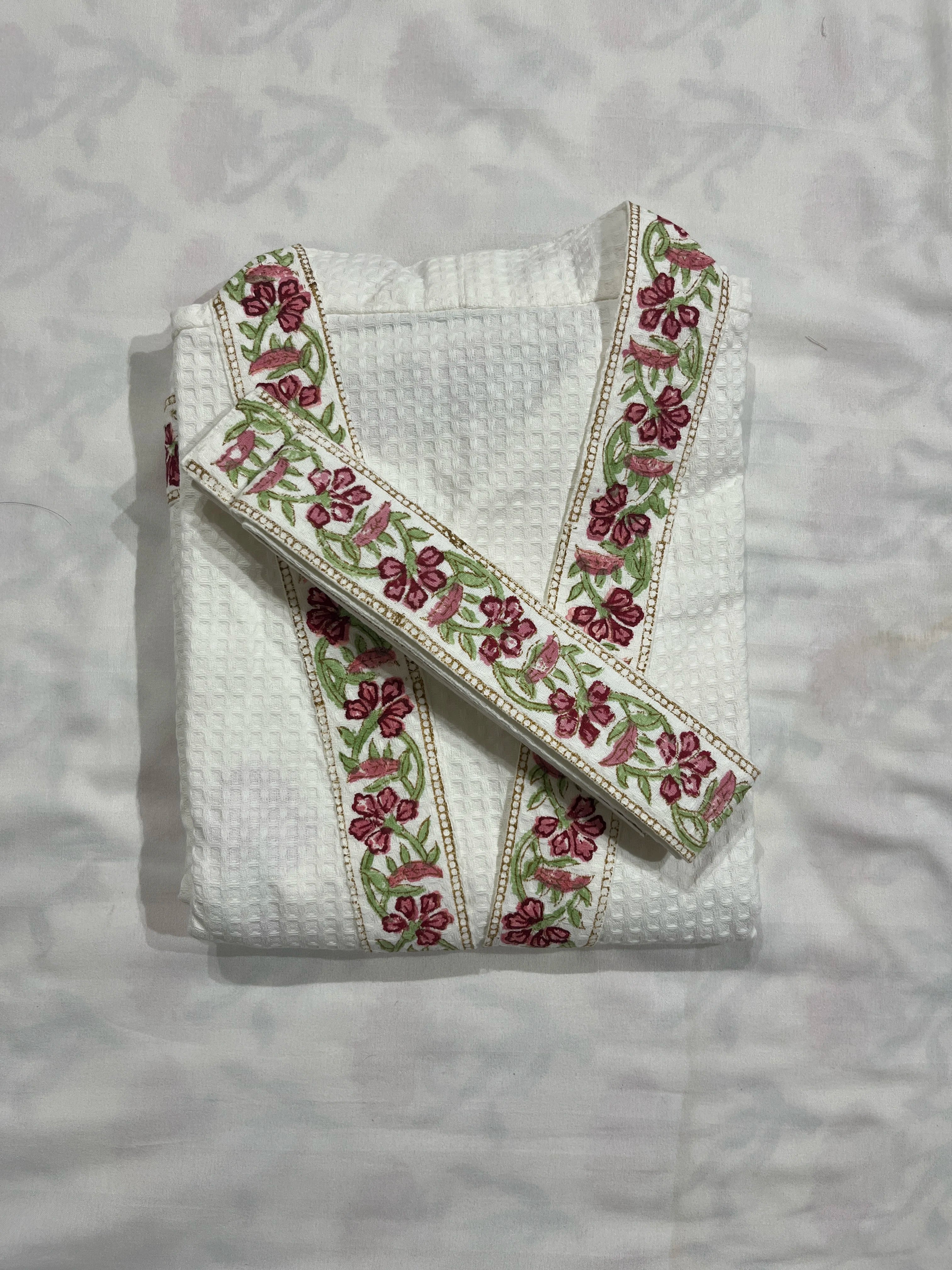 Noor Wrap handblock Bathrobe