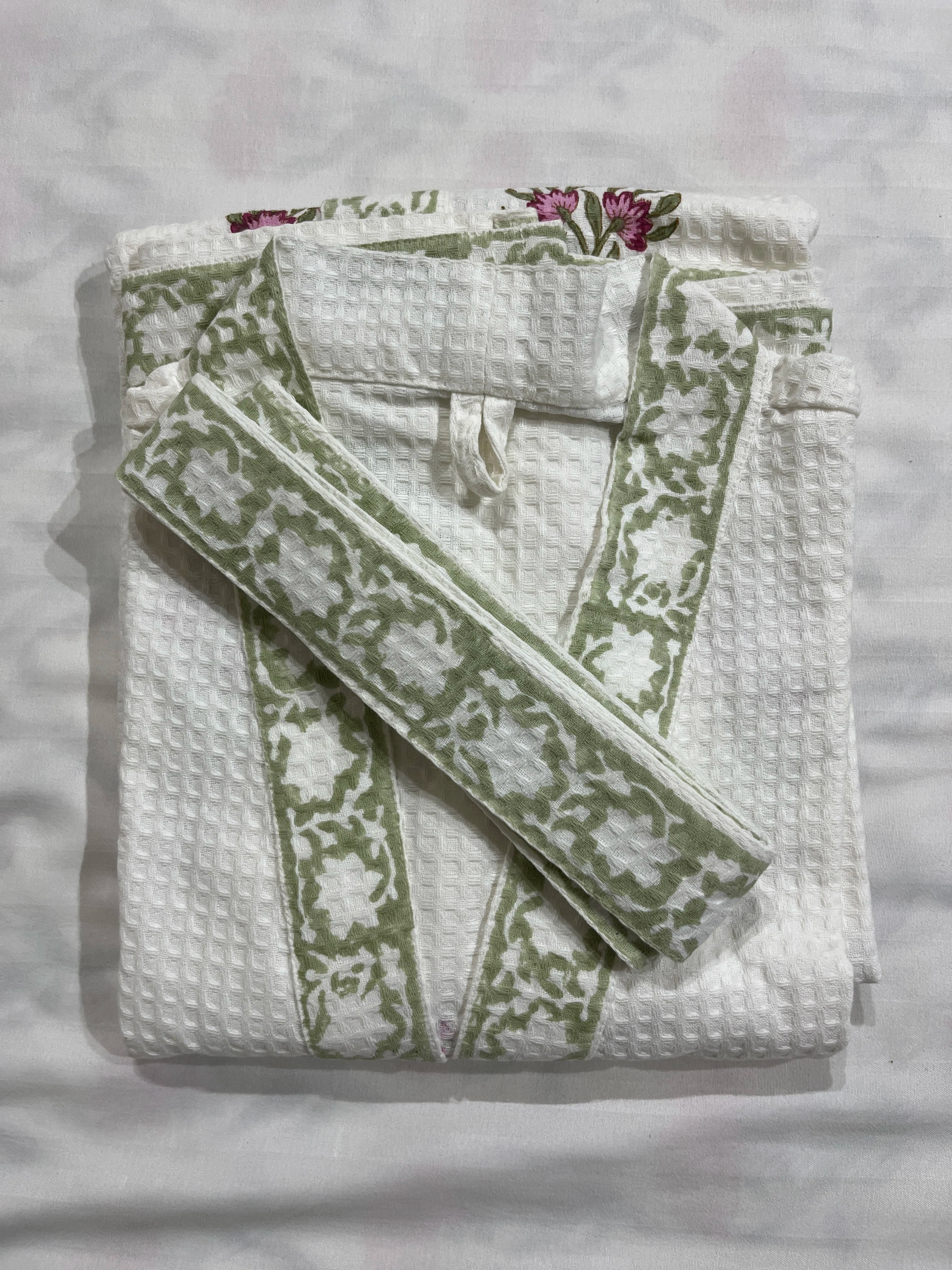 Gulroz Wrap Handblock Bathrobe