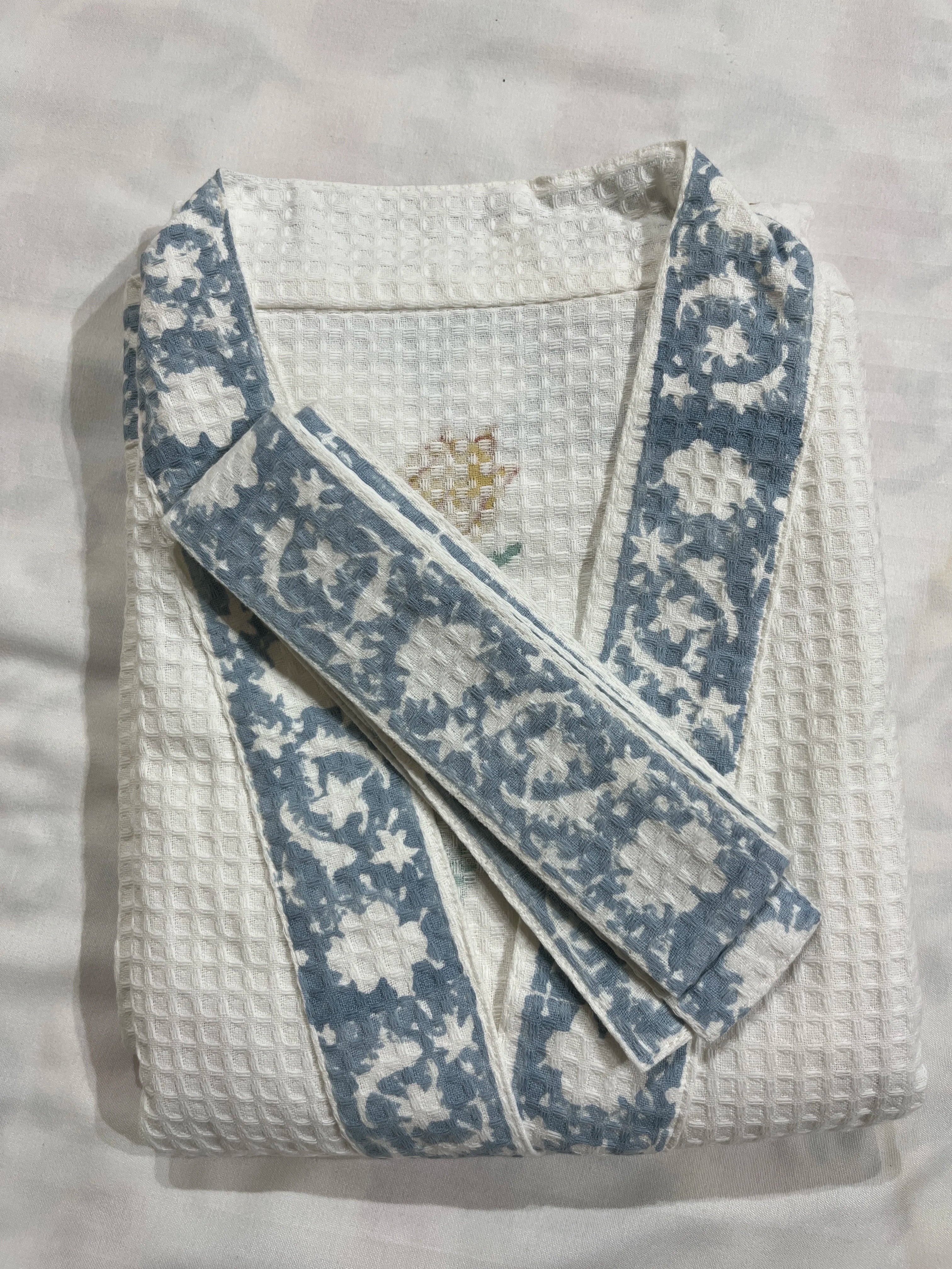 Surmai Wrap Handblock Bathrobe