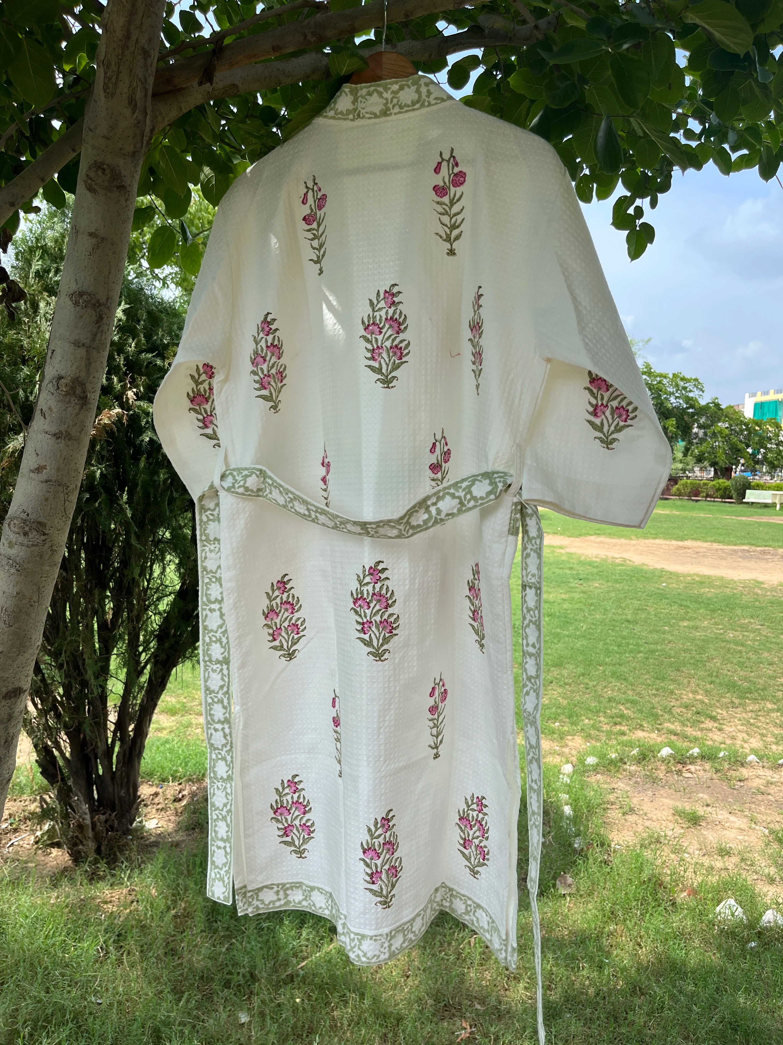 Gulroz Wrap Handblock Bathrobe