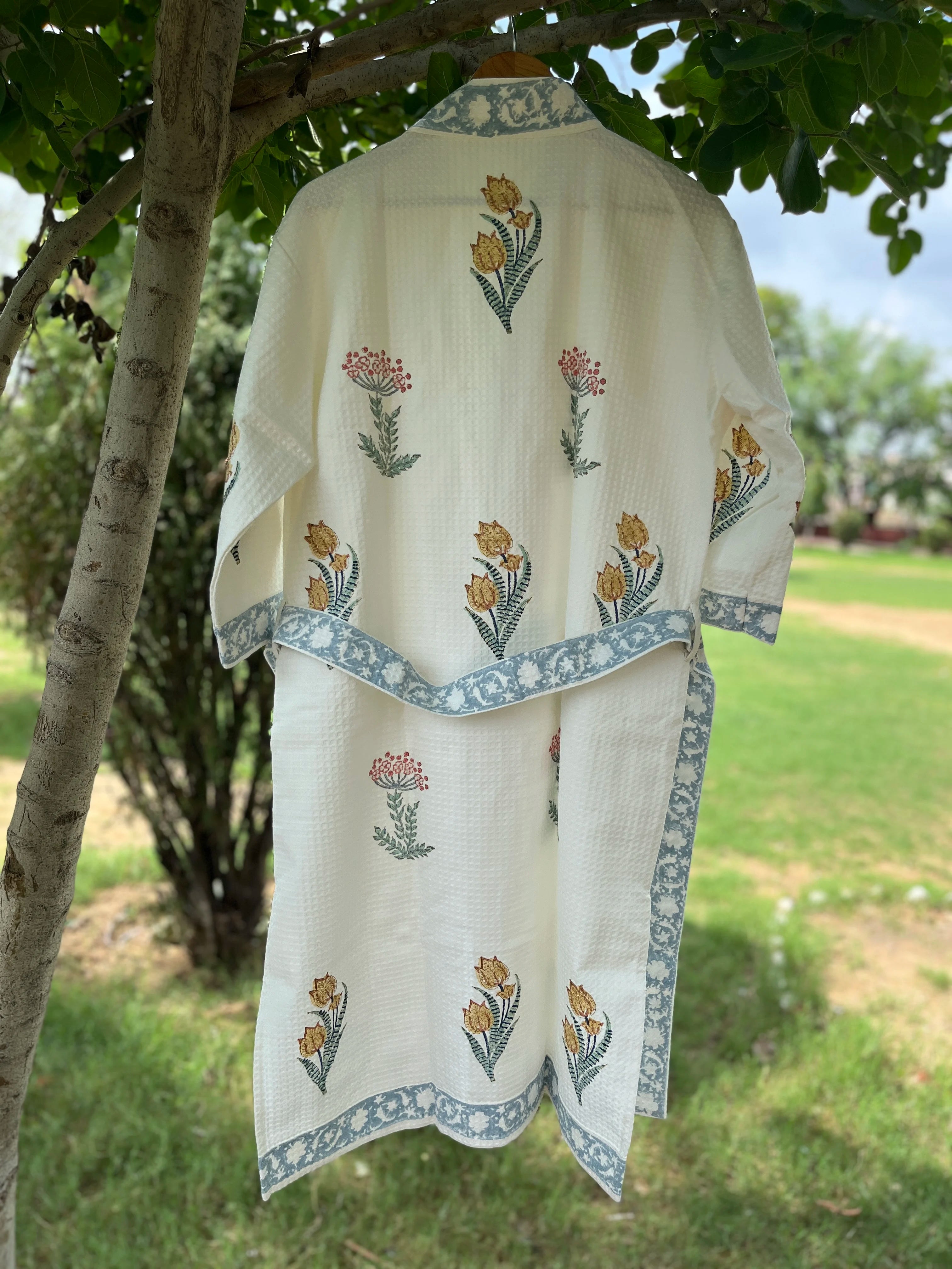 Surmai Wrap Handblock Bathrobe