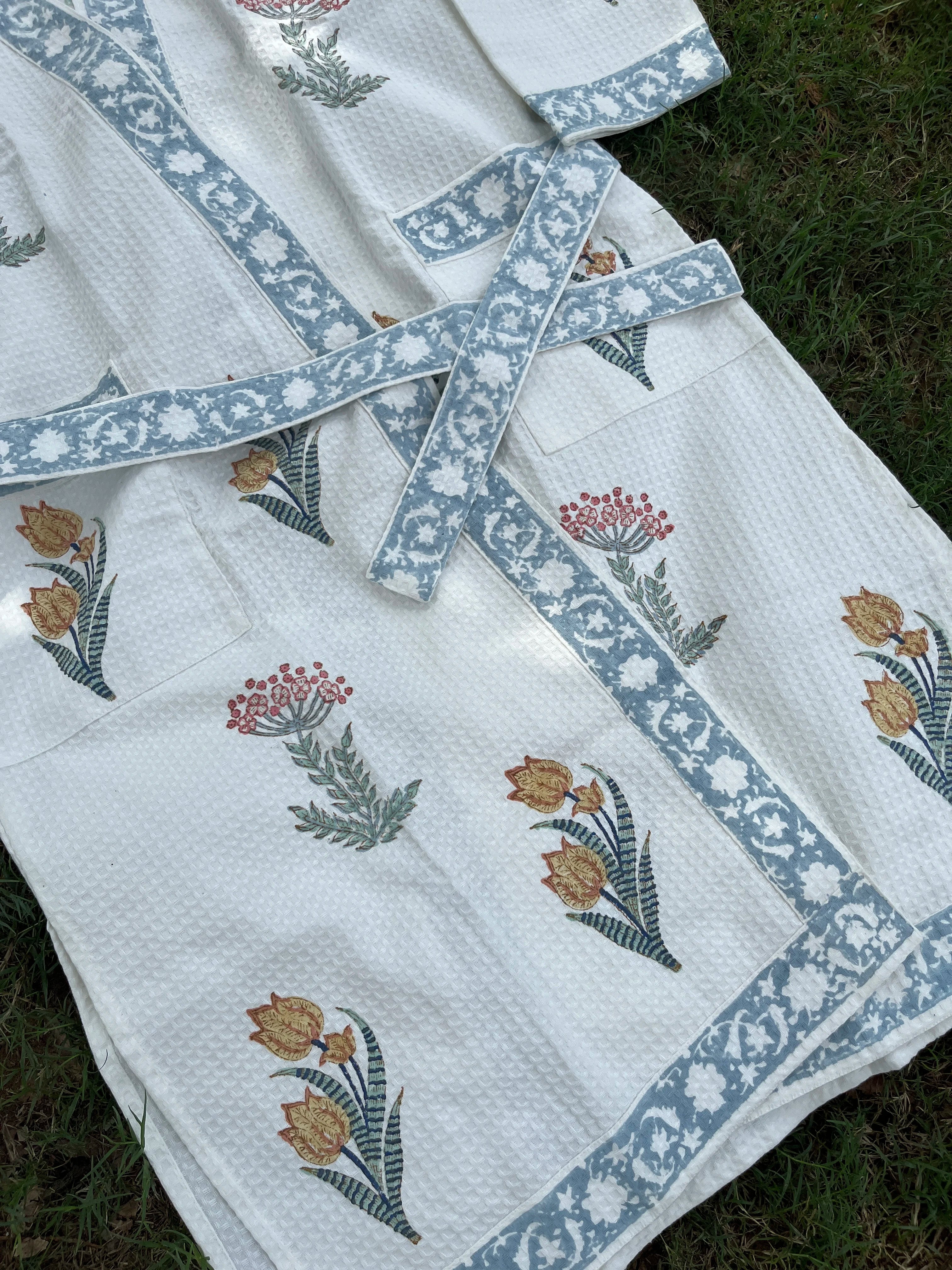 Surmai Wrap Handblock Bathrobe