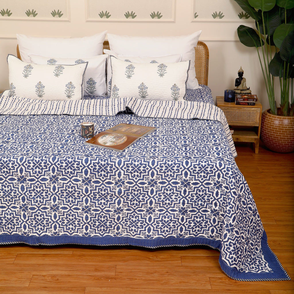 Moroccan Blue Bedcover