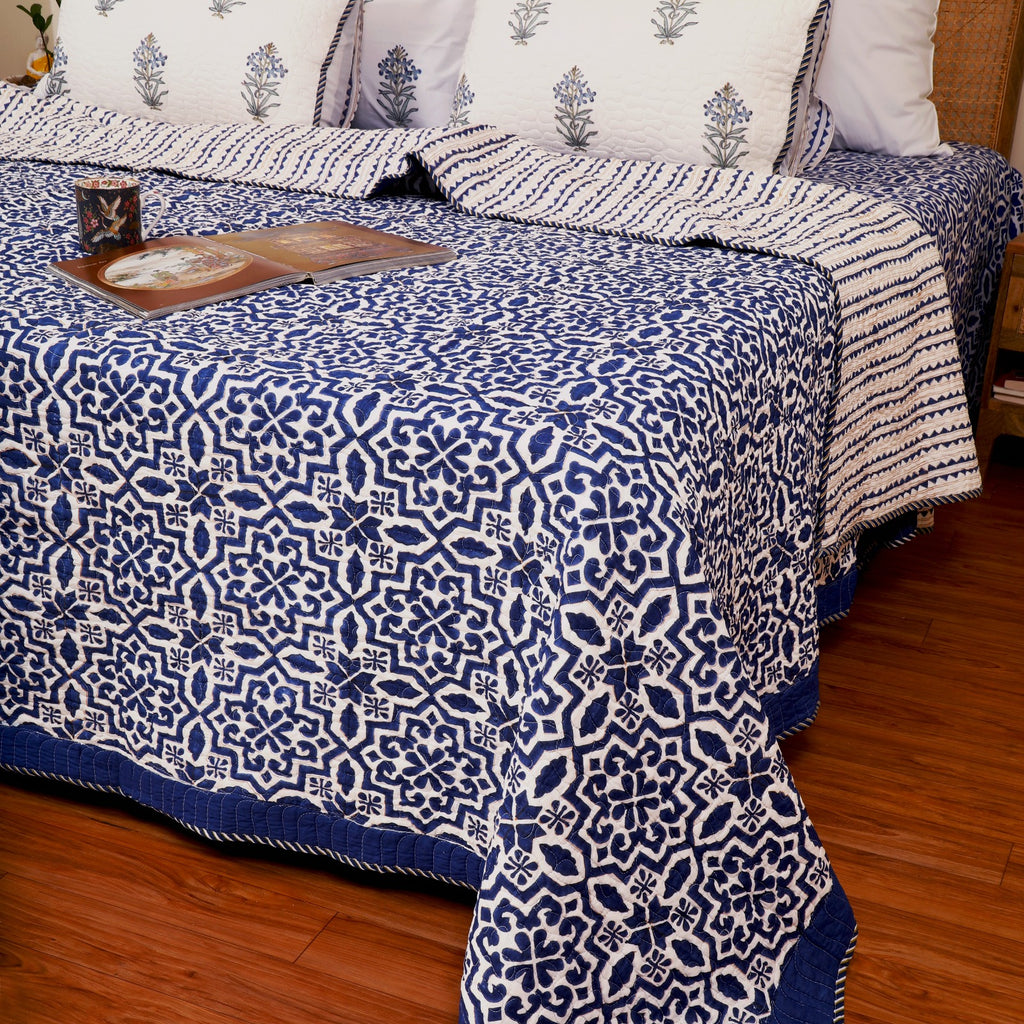 Moroccan Blue Bedcover