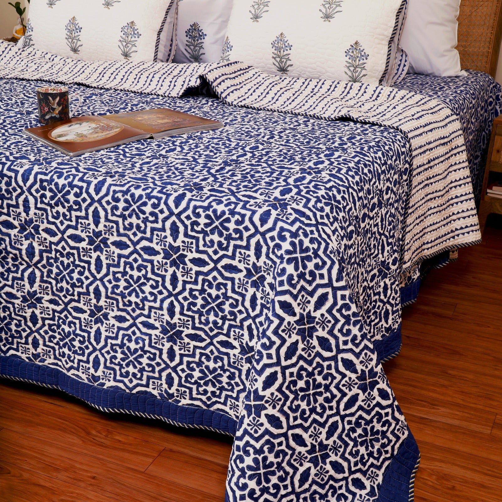 Moroccan Blue Bedcover