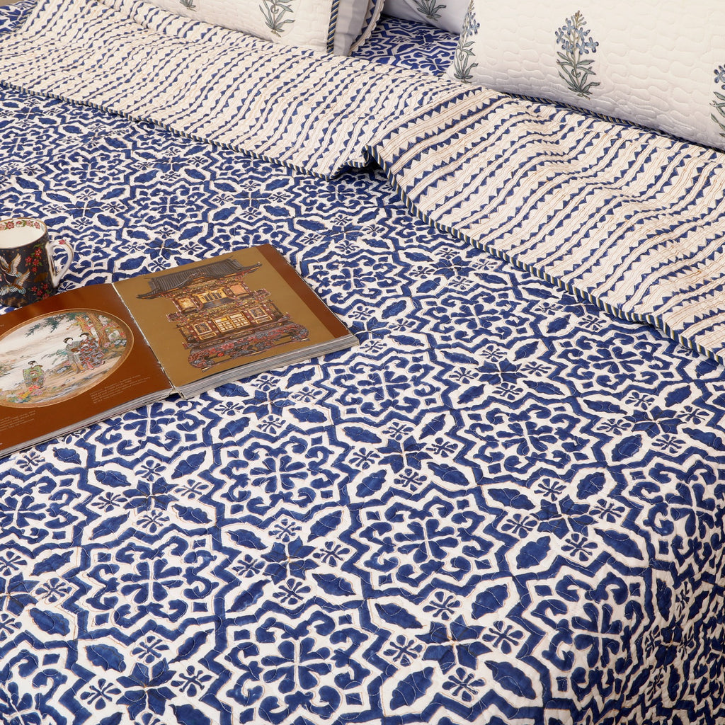 Moroccan Blue Bedcover