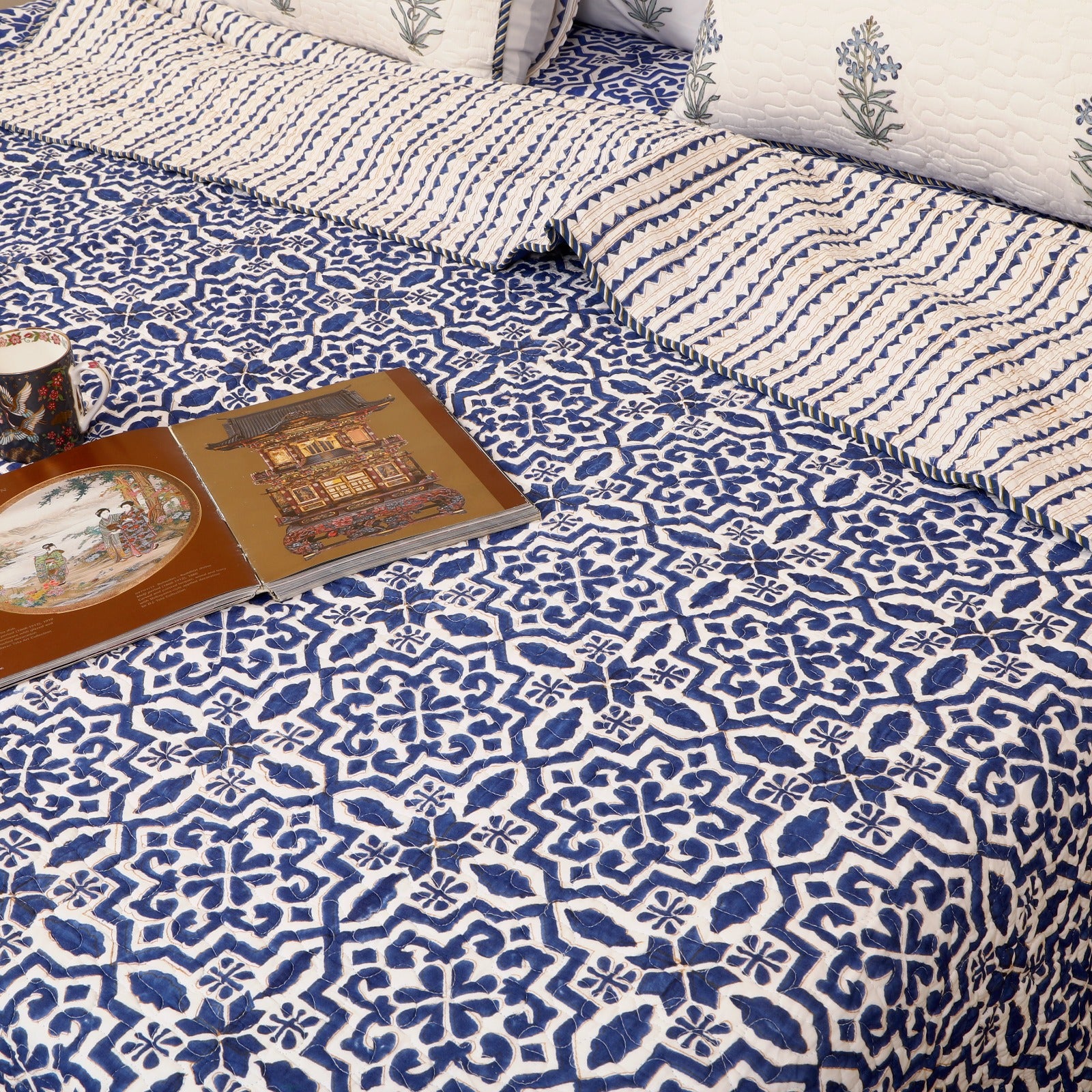 Moroccan Blue Bedcover