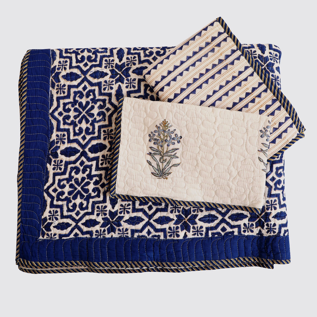 Moroccan Blue Bedcover