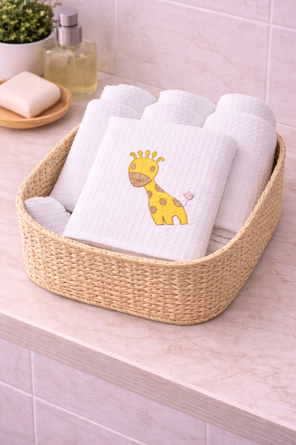 Tiny Spots Waffle Face Towel