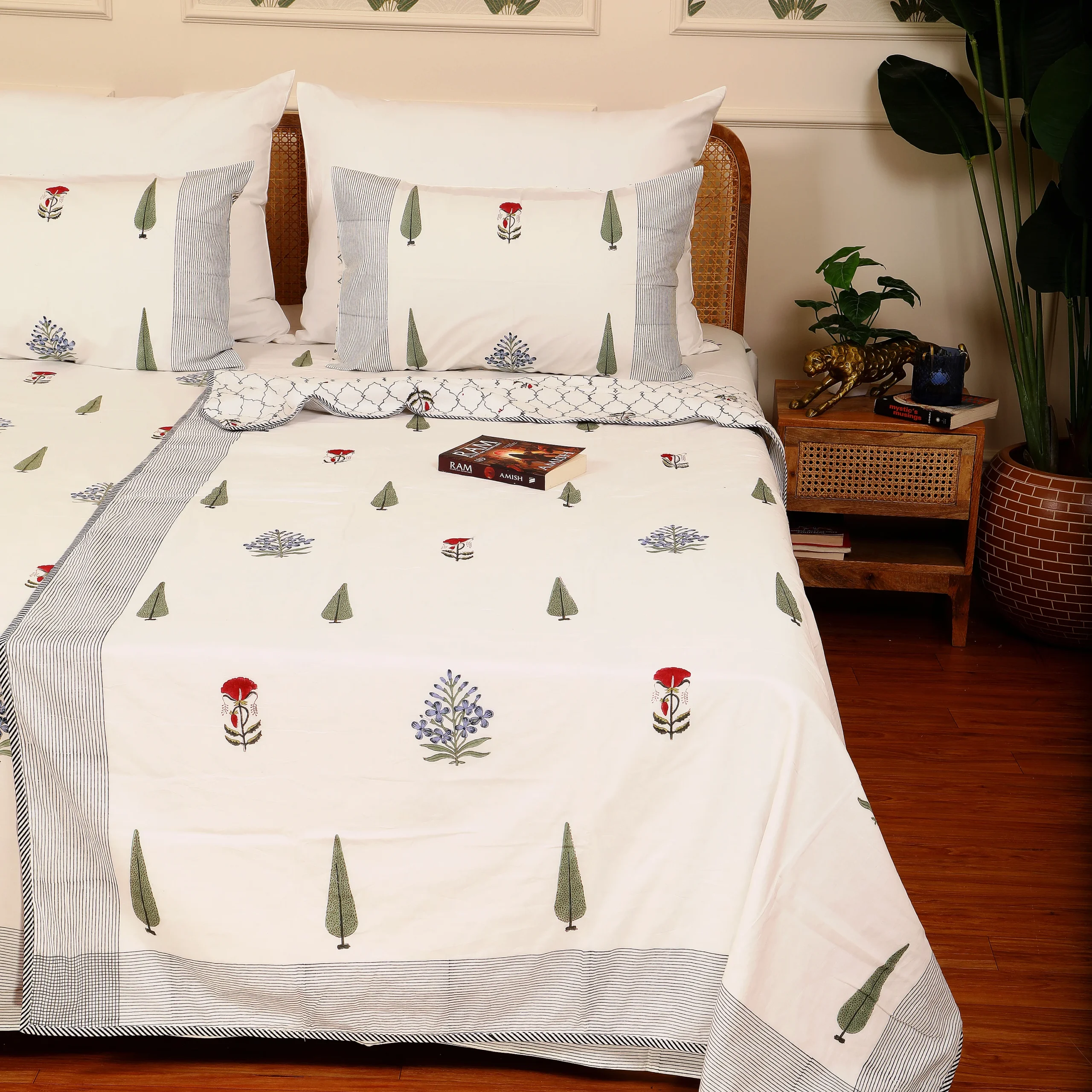 Fields of Cypress Flannel Dohar Single Set of 2