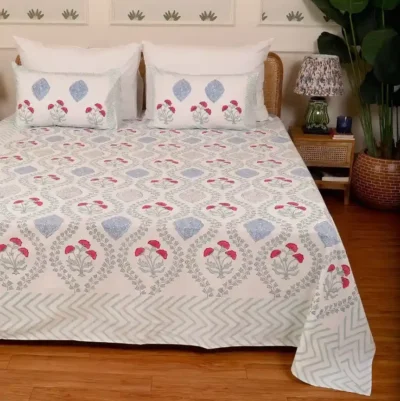 Plush Mogra Bedsheet King
