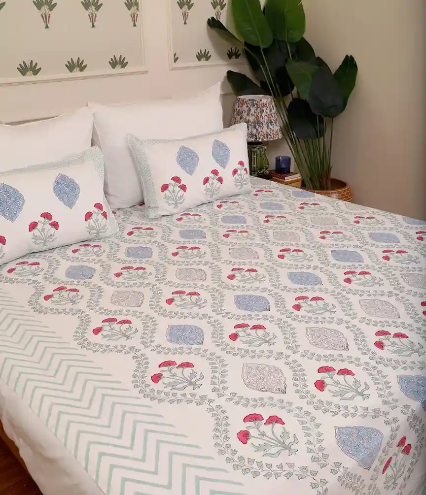 Plush Mogra Bedsheet King - Image 3