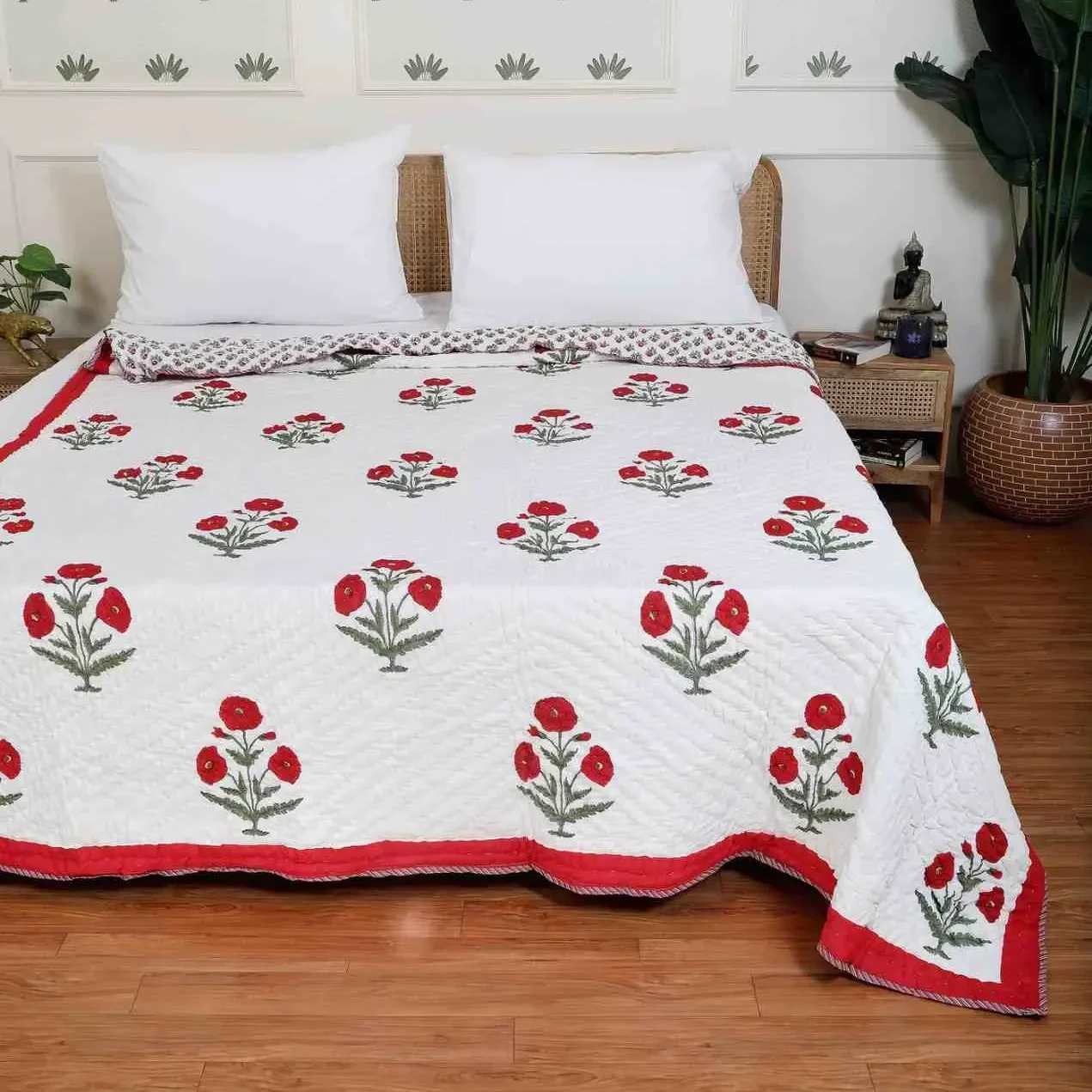 Red Poopy Quilt King