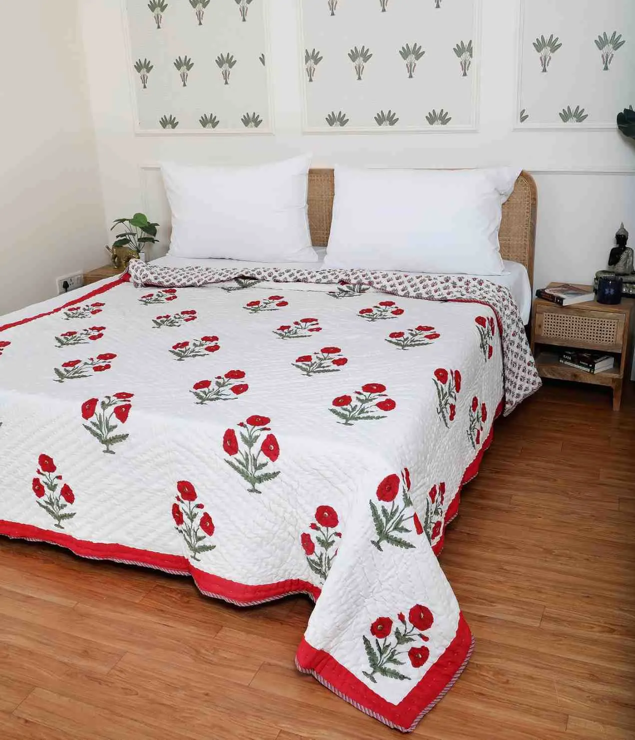 Red Poopy Quilt King - Image 2