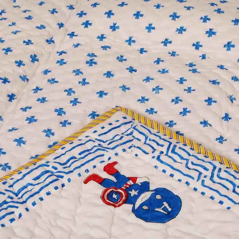 Mini Marvels Handblock Baby Quilt - Image 2