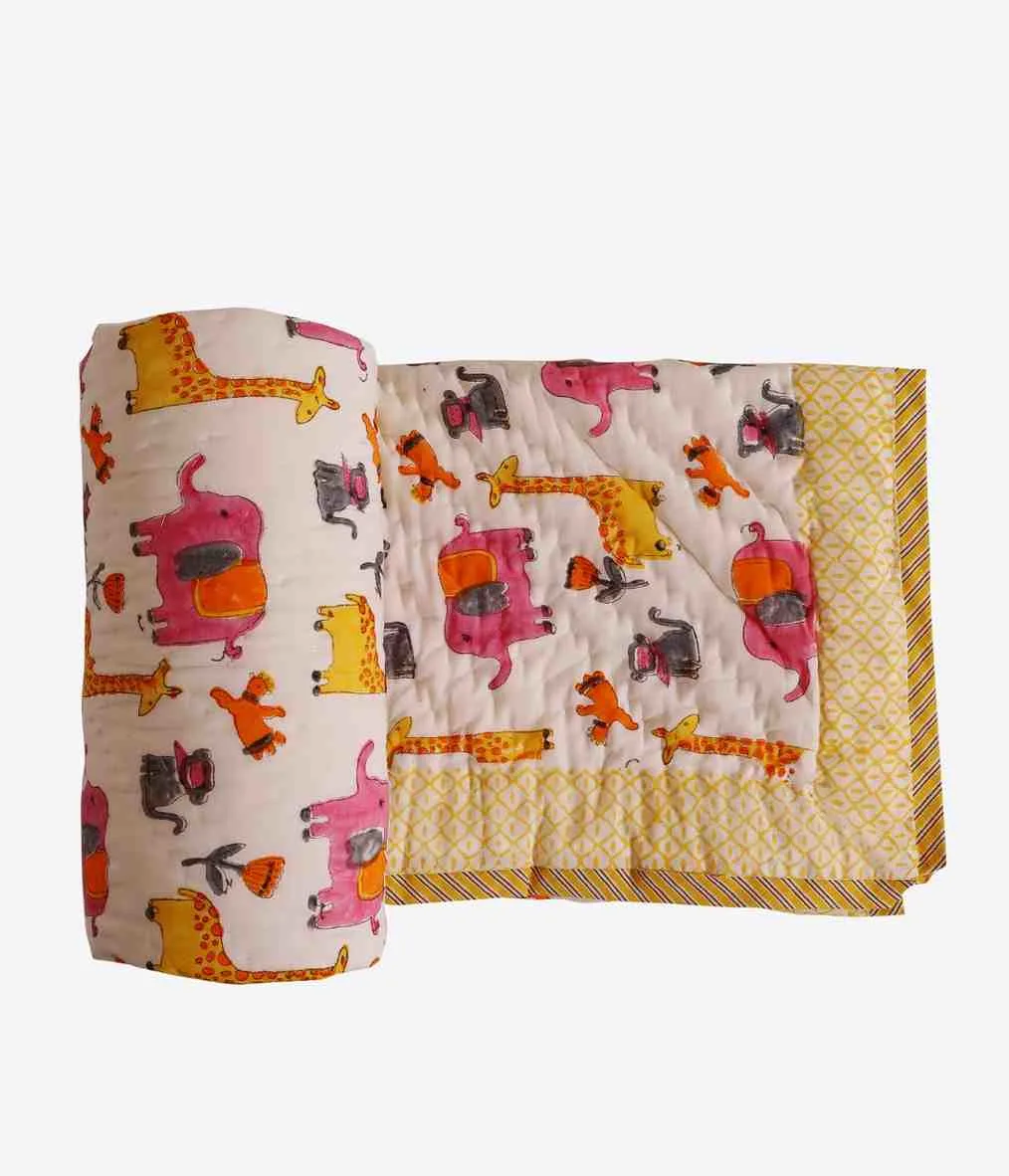 Toto Tribe Handblock Baby Quilt