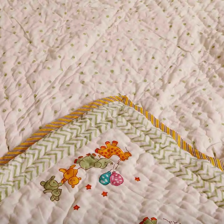 Little Safari Handblock Baby Quilt - Image 2