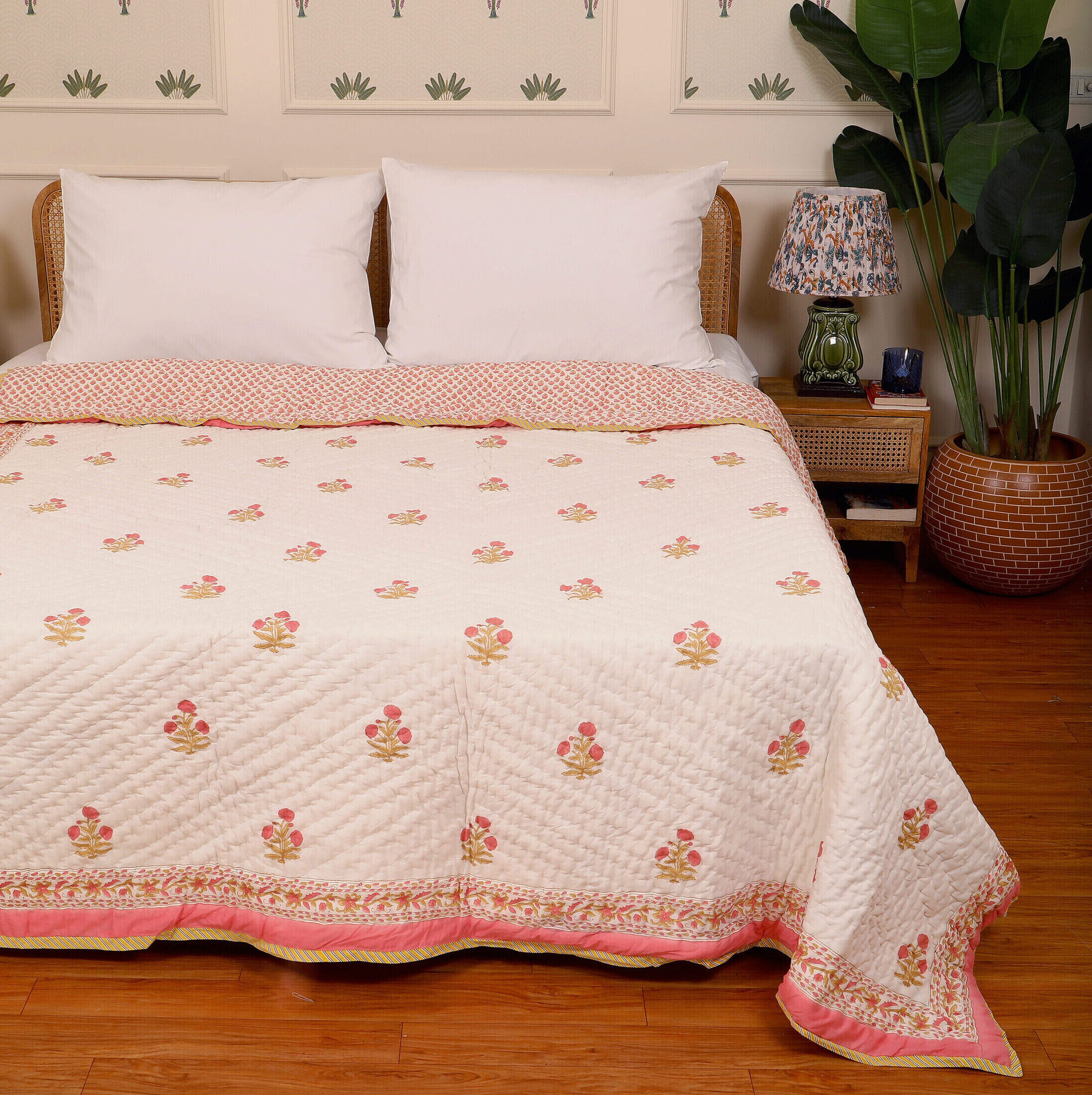Pink Poppy Quilt King